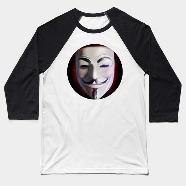 V For Vendetta Baseball T-Shirt by nabakumov